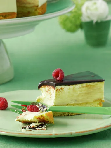 Ostekake med sjokoladeglasur
