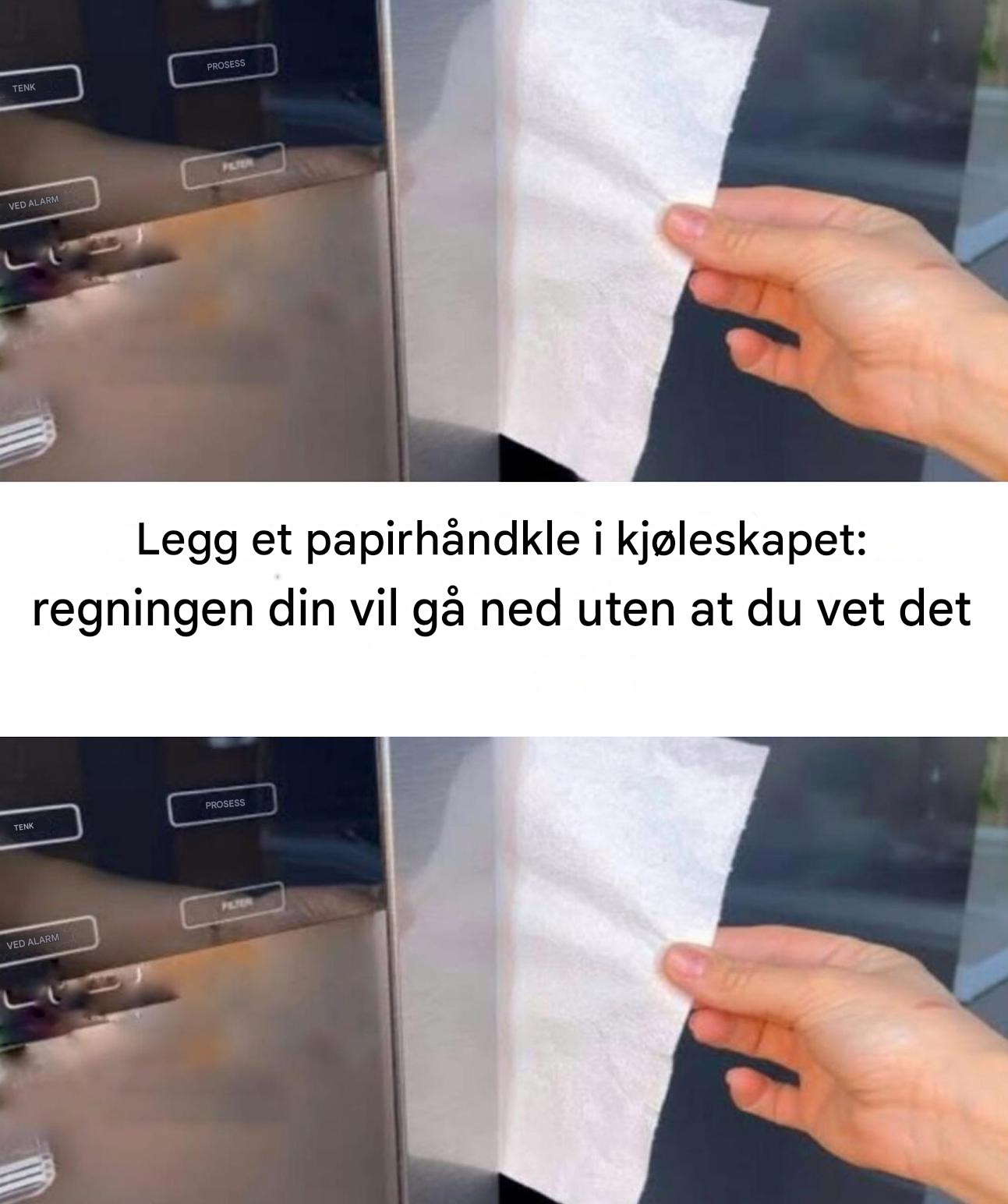 Legg et papirhåndkle i kjøleskapet: regningen din vil gå ned uten at du engang vet det.