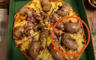 Jeg bestilte en pizza om kvelden. Budet kom med den til meg.